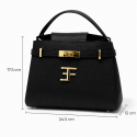 Mala 3F Pele Linha Belle Preto Mala 3F Pele Linha Belle Preto