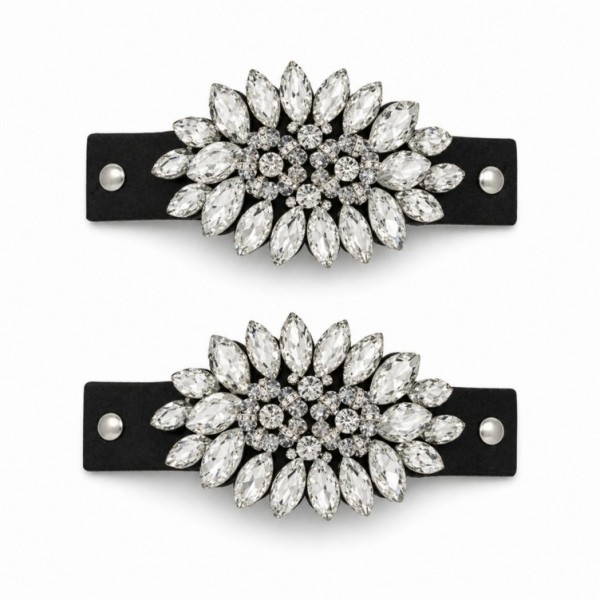 Acessórios Luxe Preto/Cristal (par)
