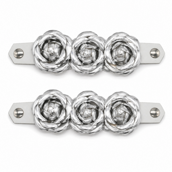 Acessórios Camélias Prateado (par)